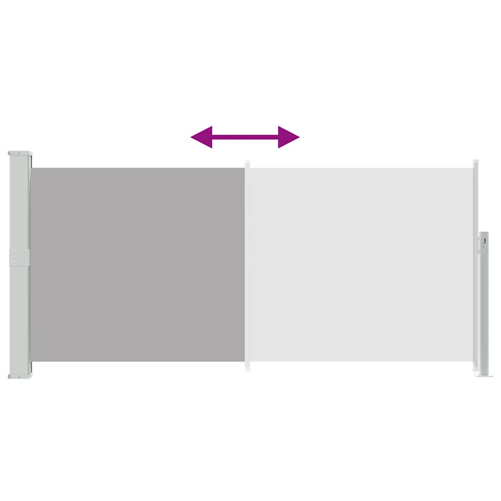 Uttrekkbar sidemarkise 140 x 300 cm grå