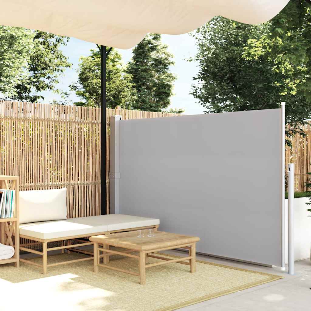 Uttrekkbar sidemarkise 140 x 300 cm grå