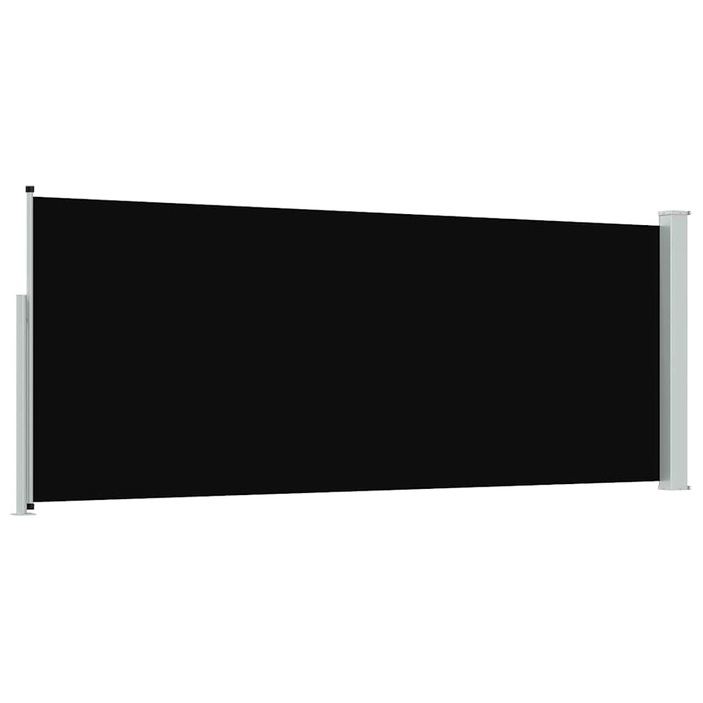 Uttrekkbar sidemarkise 117x314 cm svart