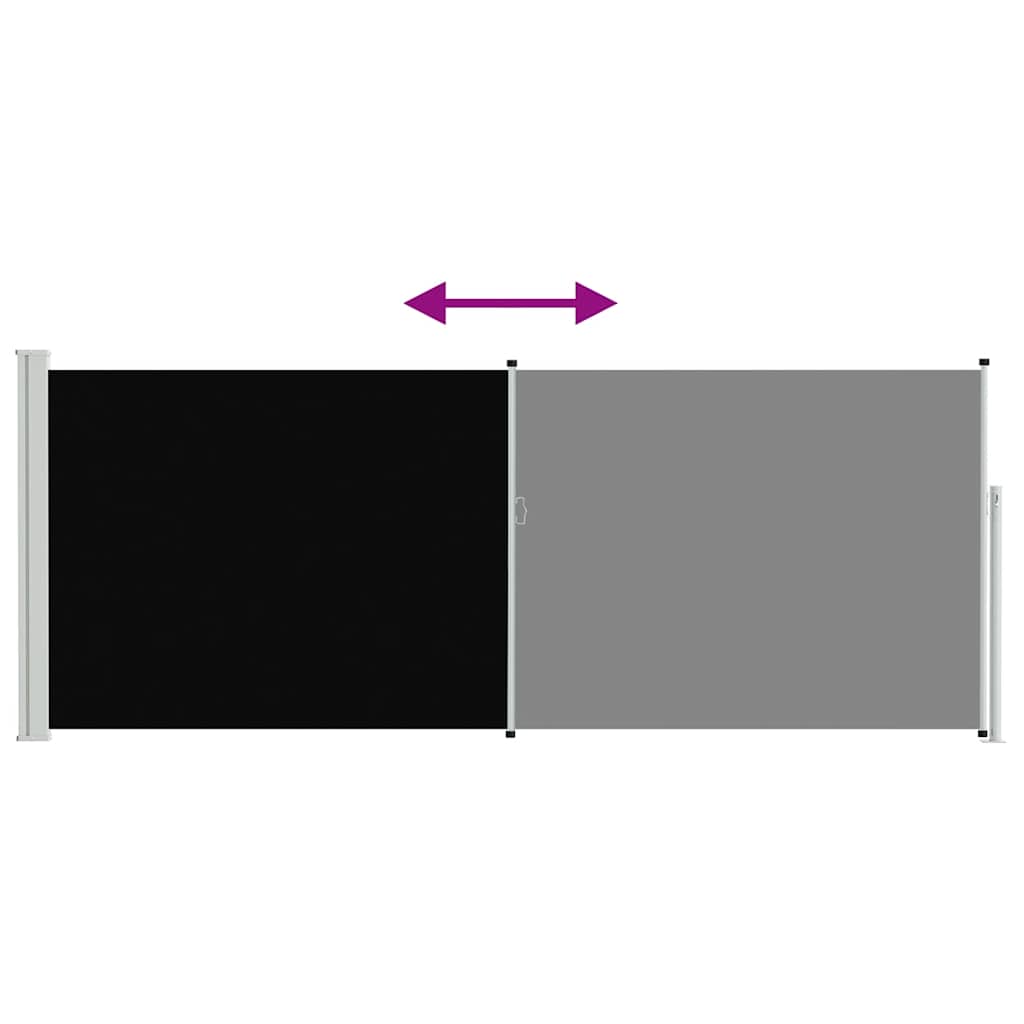 Uttrekkbar sidemarkise 117x314 cm svart