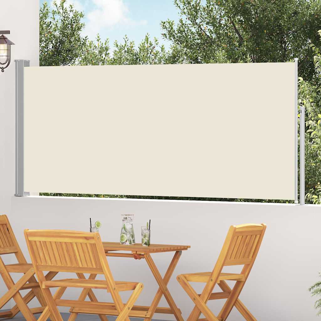 Uttrekkbar sidemarkise 120 x 300 cm kremhvit