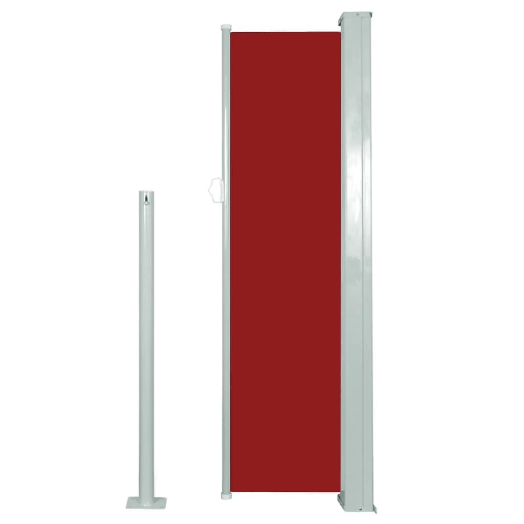 Uttrekkbar sidemarkise 120 x 300 cm rød