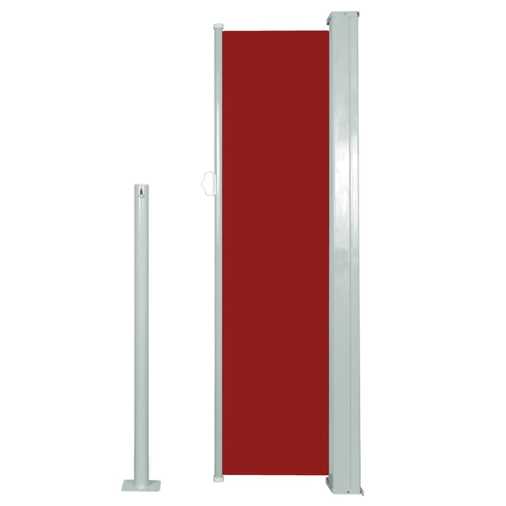 Uttrekkbar sidemarkise 120 x 300 cm rød