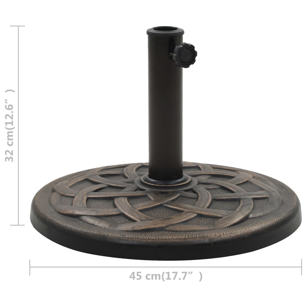 Parasollfot polyresin rund 11 kg bronse