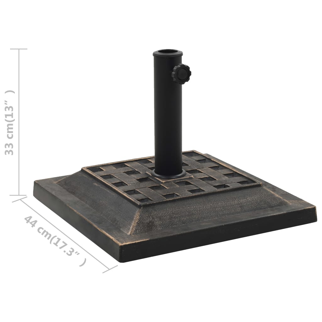Parasollfot polyresin firkantet 12 kg bronse vidaXL