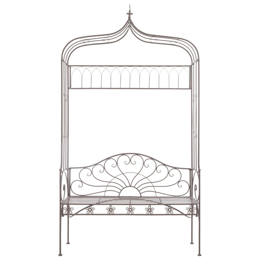 Hagebenk 122 cm jern antikk brun