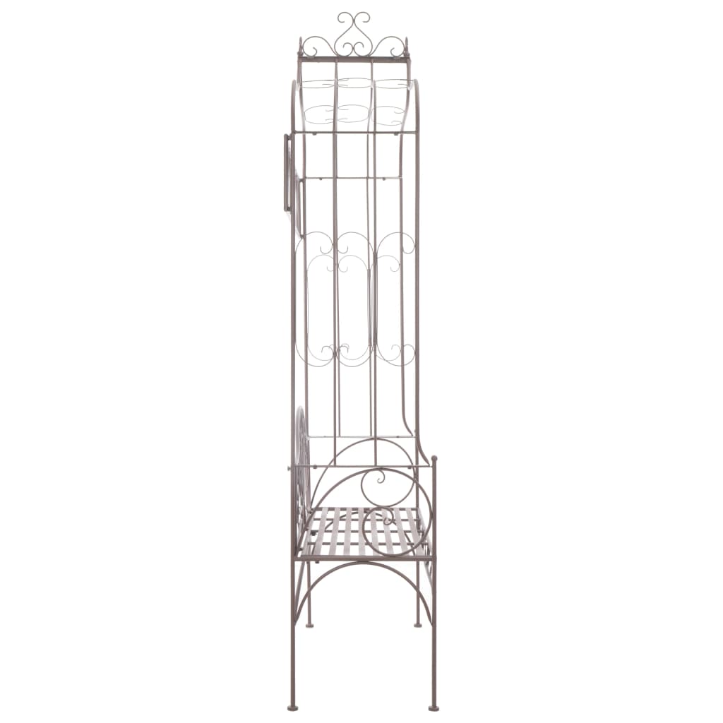 Hagebenk 122 cm jern antikk brun