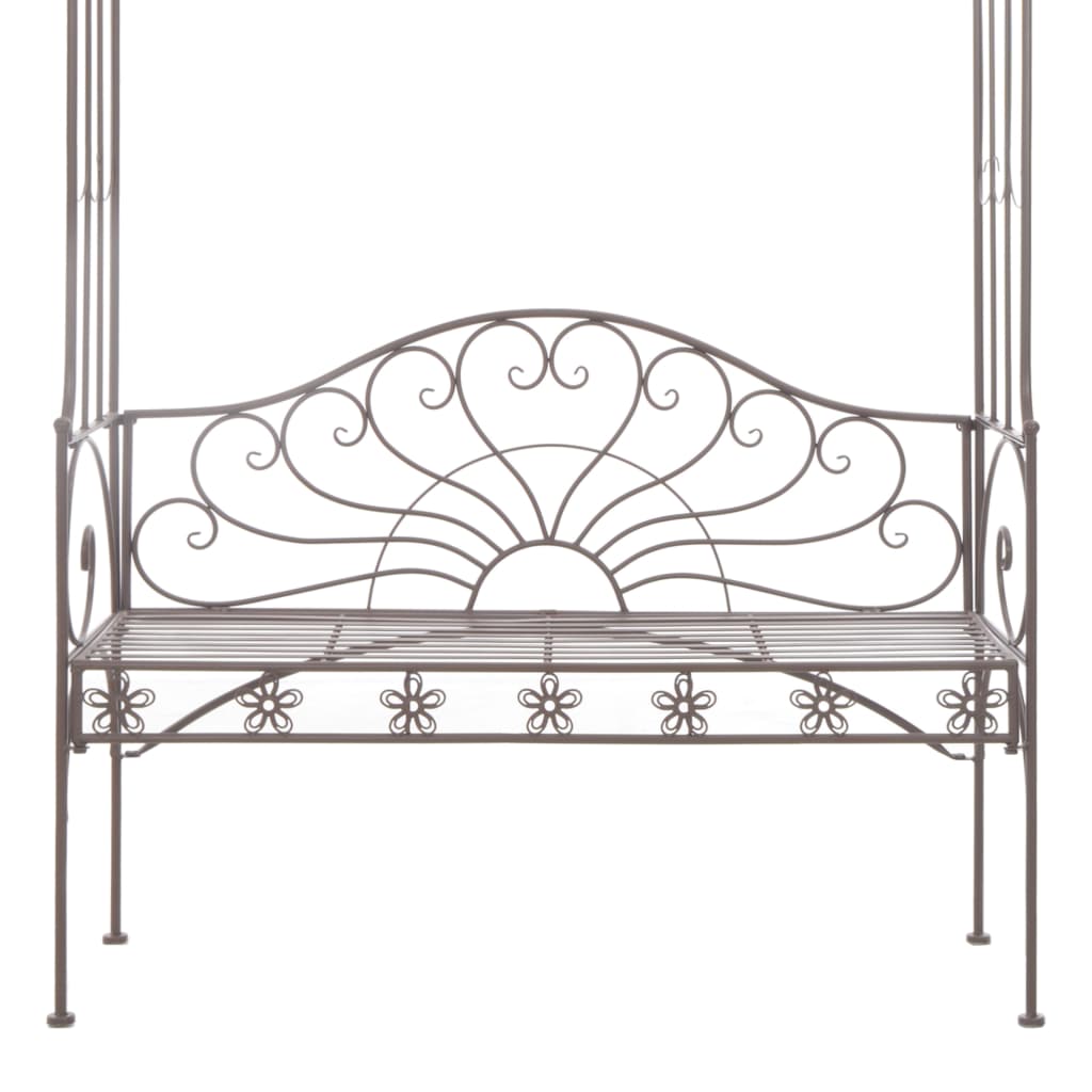 Hagebenk 122 cm jern antikk brun