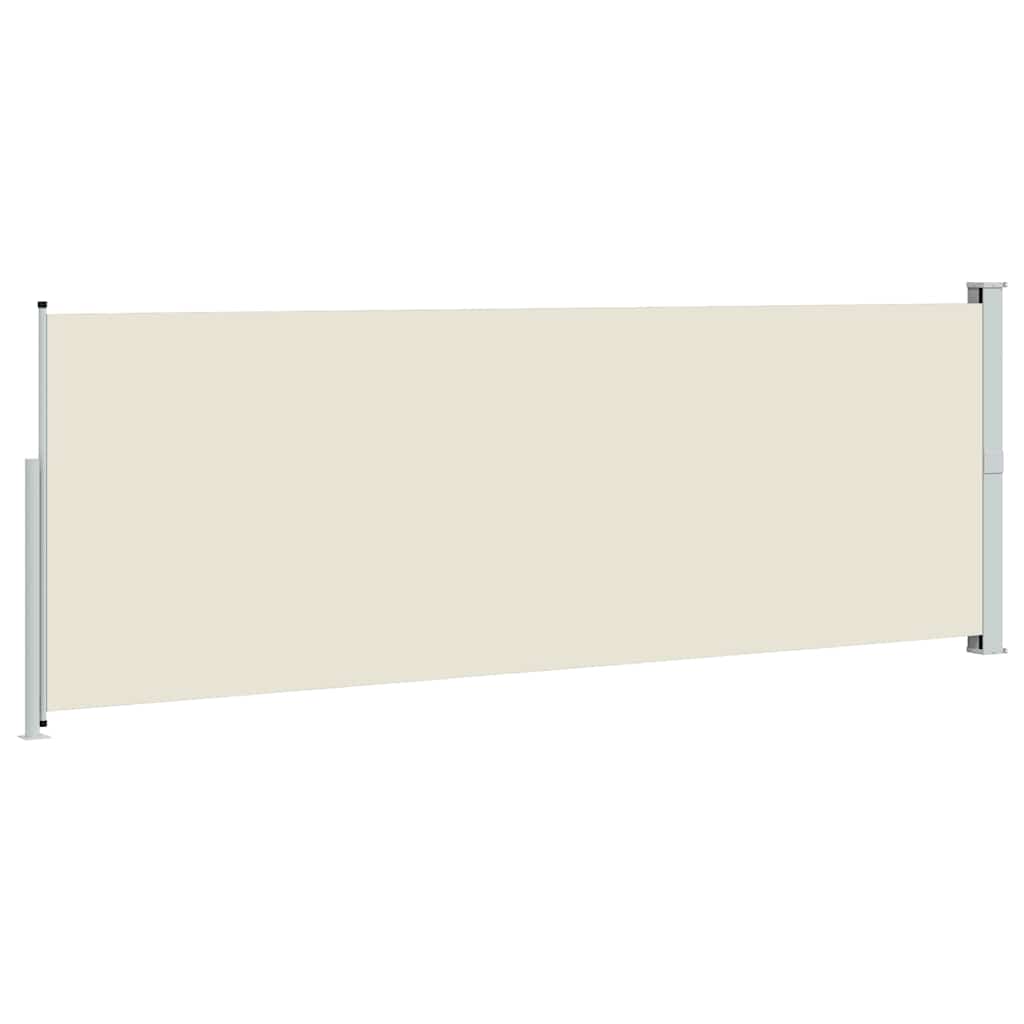 Uttrekkbar sidemarkise 160 x 500 cm kremhvit vidaXL
