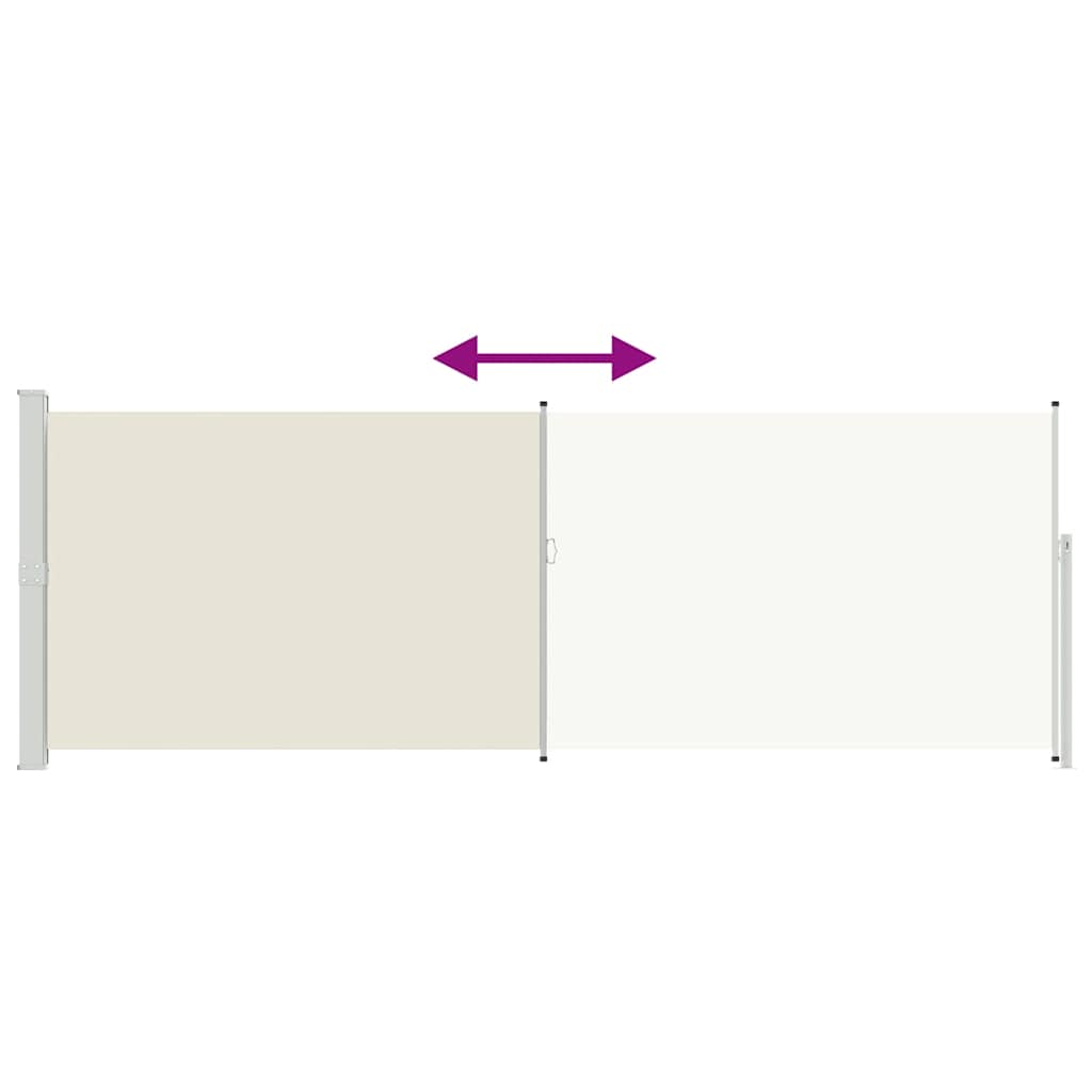 Uttrekkbar sidemarkise 160 x 500 cm kremhvit vidaXL