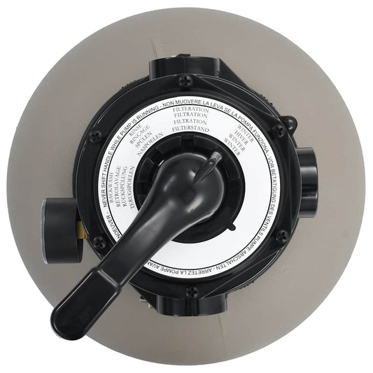 Basseng sandfilter med 4 stillinger ventil grå 350 mm