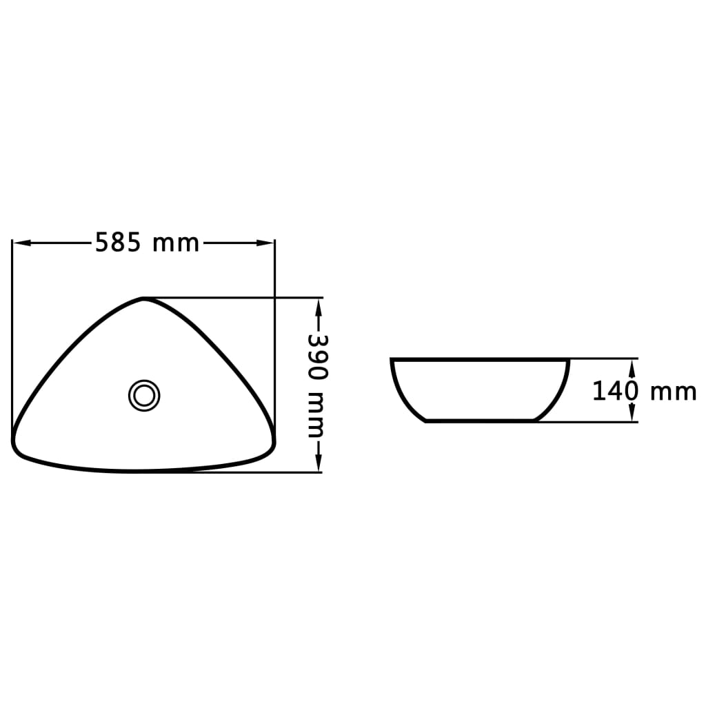 Vask 58,5x39x14 cm keramisk hvit