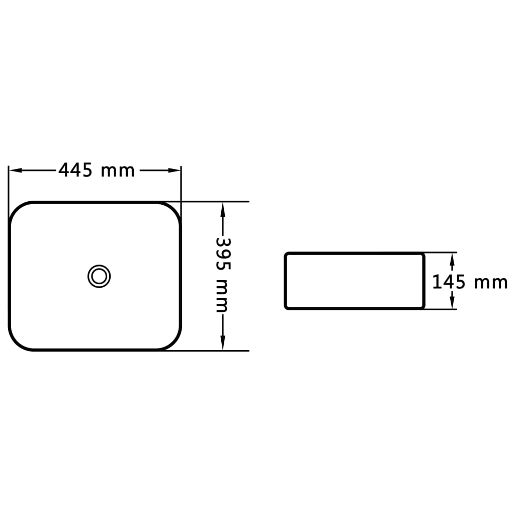 Vask 44,5x39,5x14,5 cm keramikk hvit