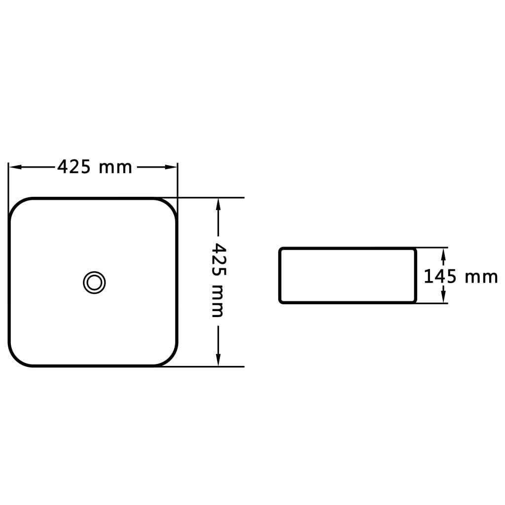 Vask 42,5x42,5x14,5 cm keramikk hvit