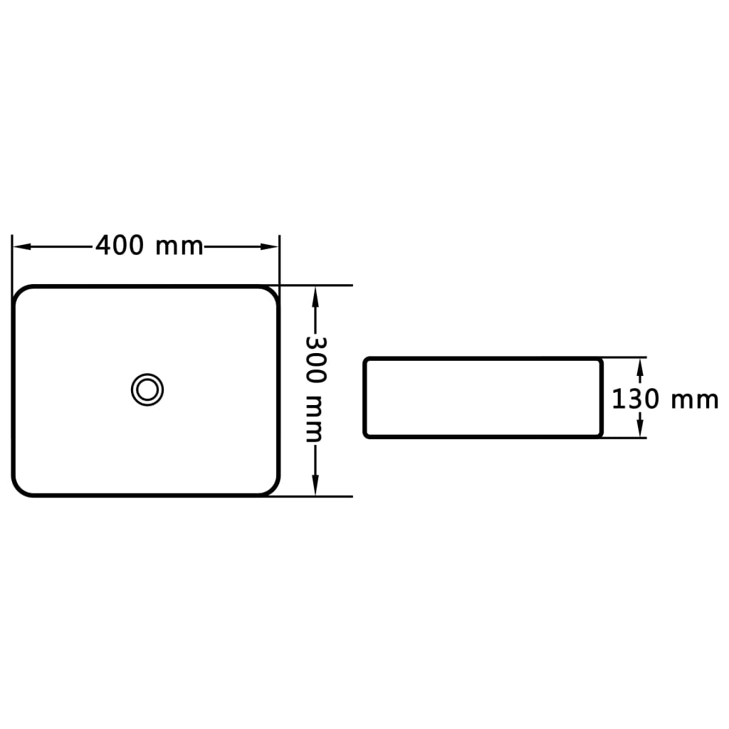 Vask 40x30x13 cm keramikk hvit