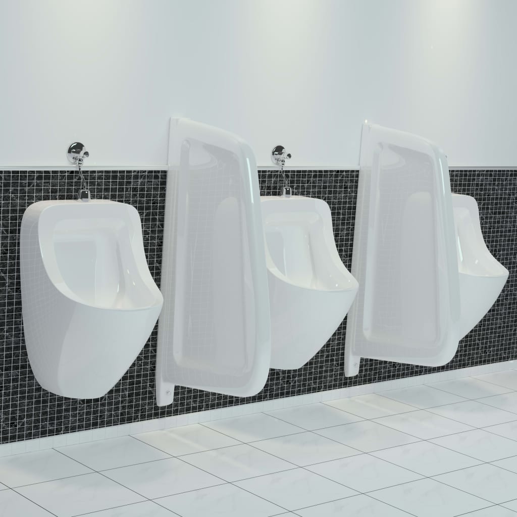 Veggmontert urinal innsynsskjerm hvit