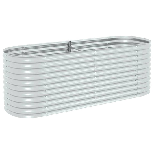 Høybed 240x80x81 cm galvanisert stål sølv