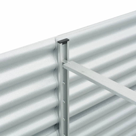 Høybed 240x80x81 cm galvanisert stål sølv