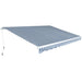 Foldbar markise manuell 450 cm blå/hvit