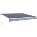 Foldbar markise manuell 400 cm blå/hvit