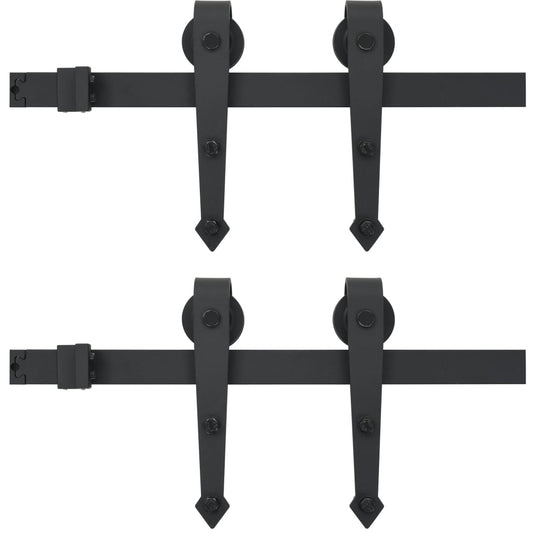 Utstyr for skyvedør 2x183 cm stål svart