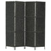 Romdeler med 4 paneler 154x160 cm vannhyacinth svart vidaXL