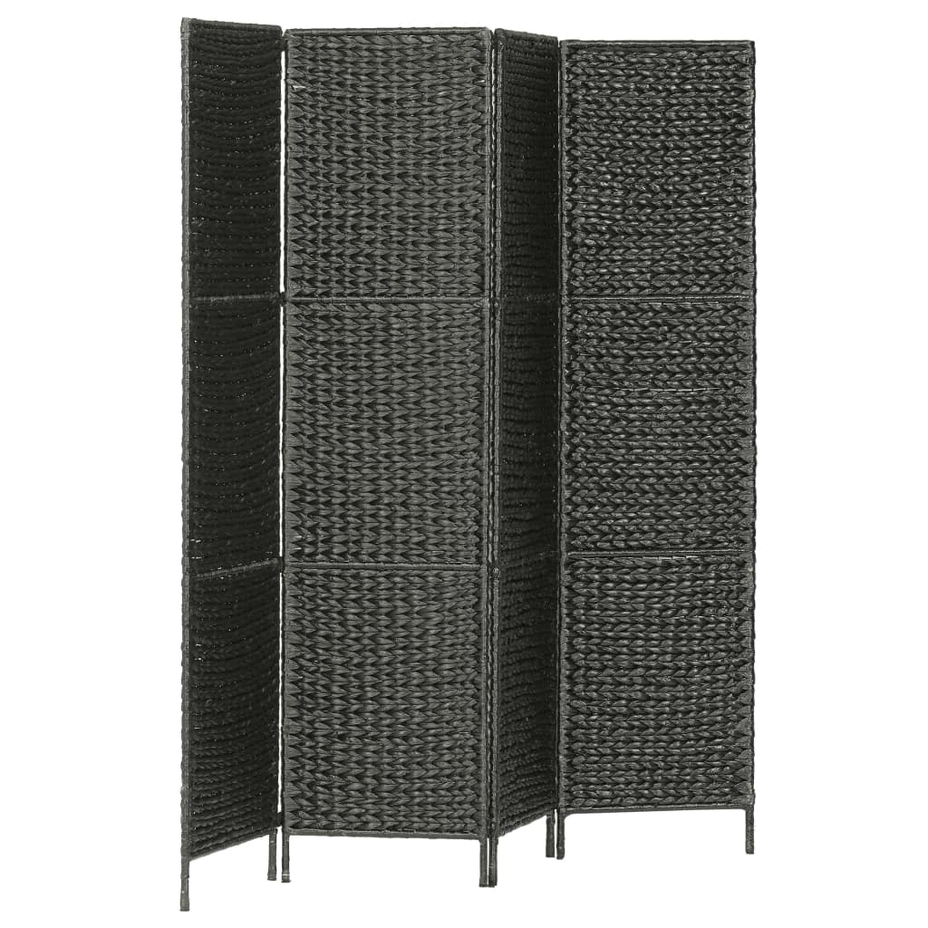Romdeler med 4 paneler 154x160 cm vannhyacinth svart vidaXL