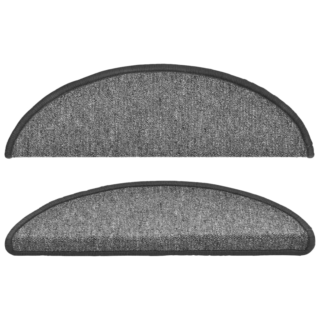 Trappematter 15 stk 56x17x3 cm mørkegrå halvrund