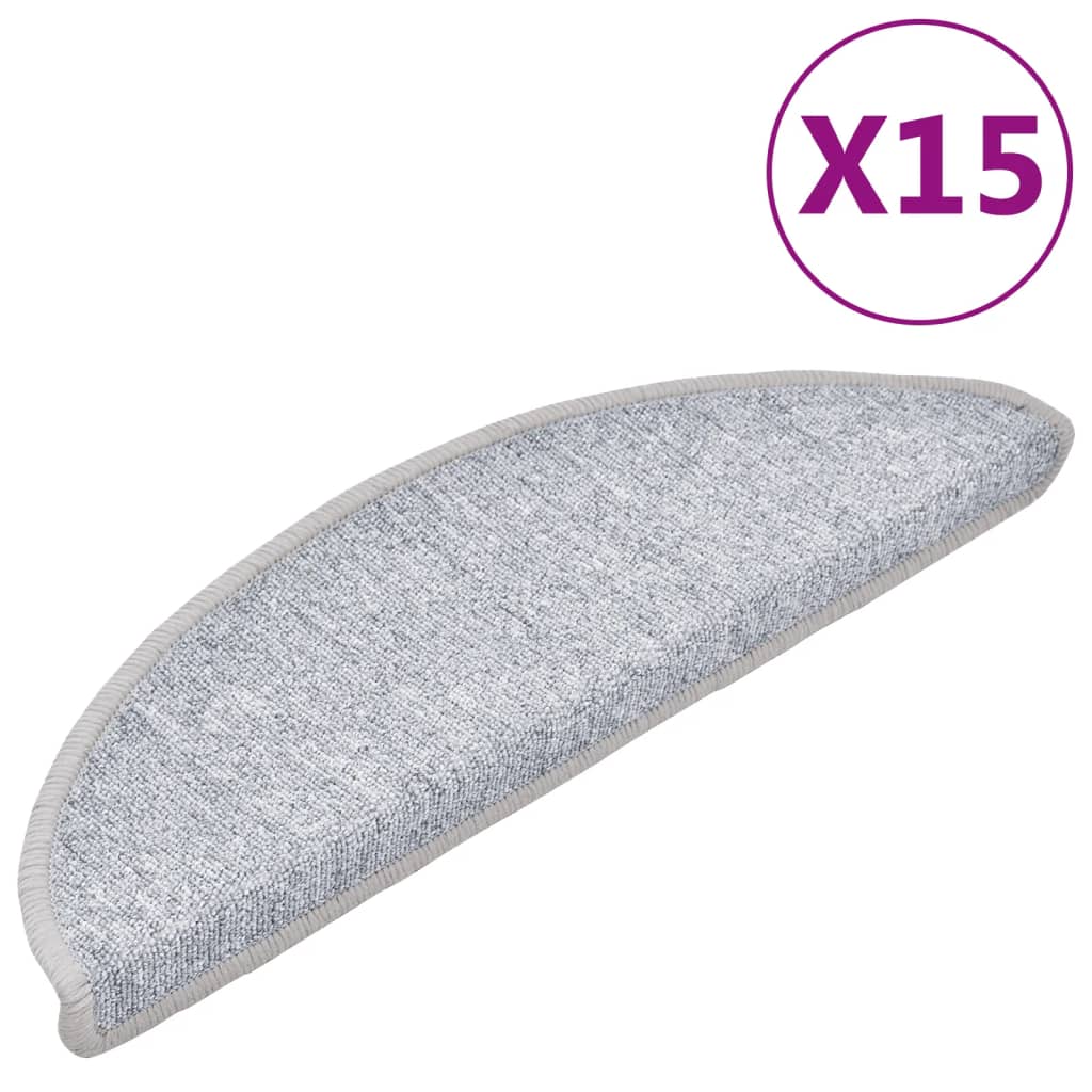 Trappematter lys grå 15 stk 56x17x3 cm
