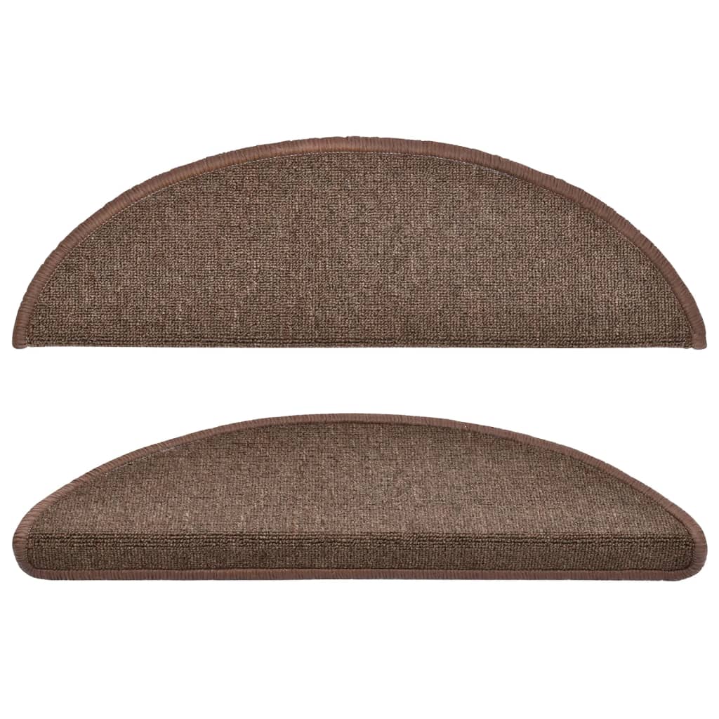 Trappematter 15 stk 56x17x3 cm kaffebrune halvrund