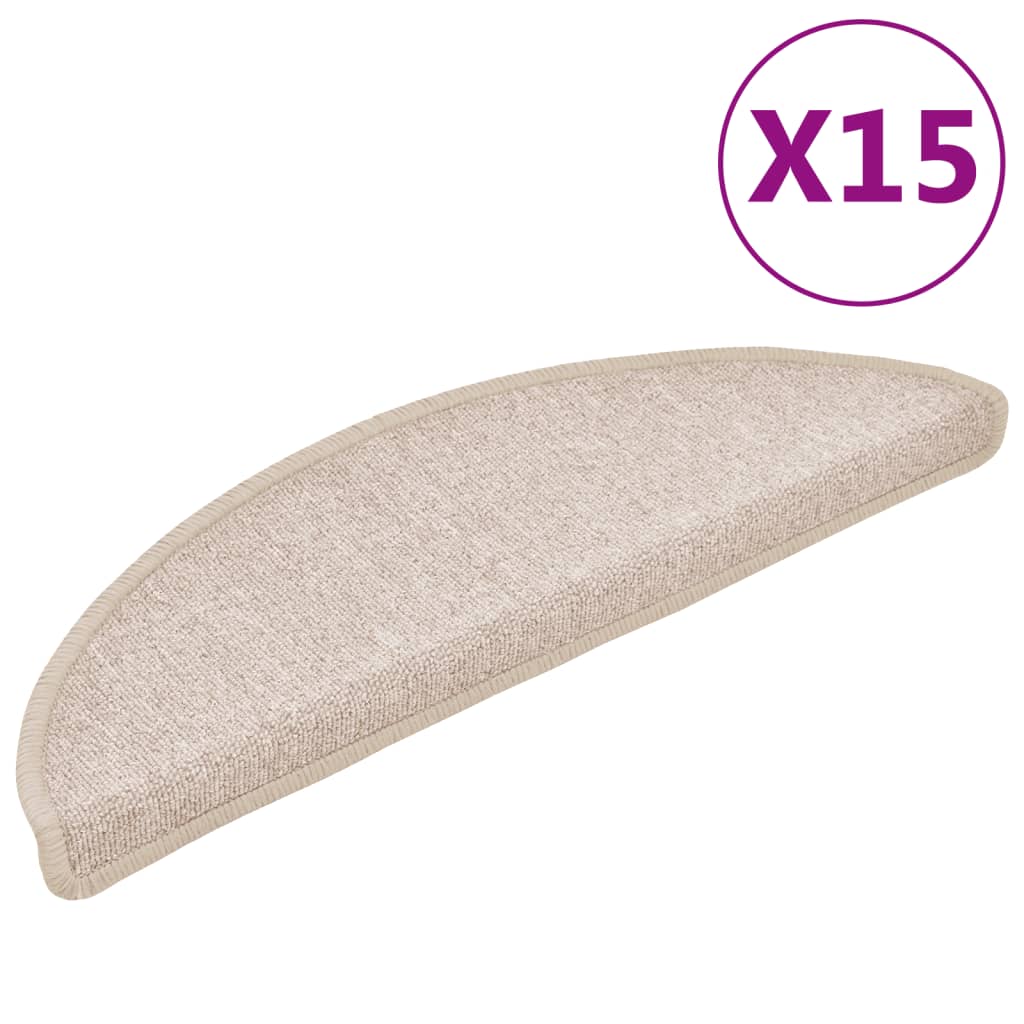 Trappematter 15 stk 56x17x3 cm taupe halvrund