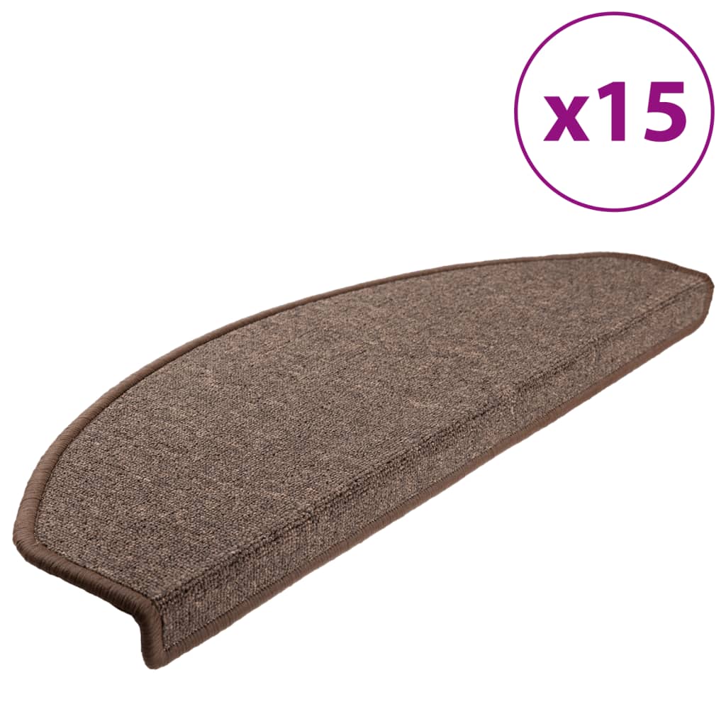 Trappematter 15 stk 65x24x4 cm kaffebrune halvrund store
