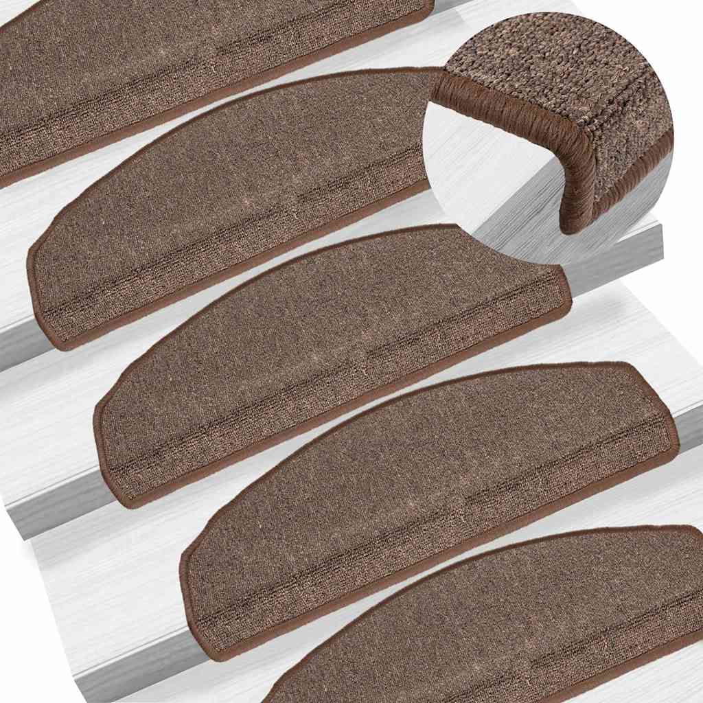Trappematter 15 stk 65x24x4 cm kaffebrune halvrund store