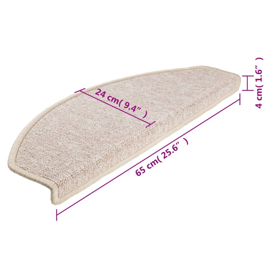 Trappematter 15 stk 65x24x4 cm taupe halvrund store