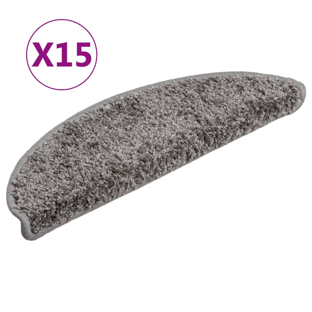 Trappematter 15 stk 56x17x3 cm grå halvrund