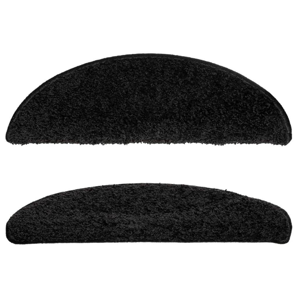 Trappematter 15 stk 56x17x3 cm svarte halvrund