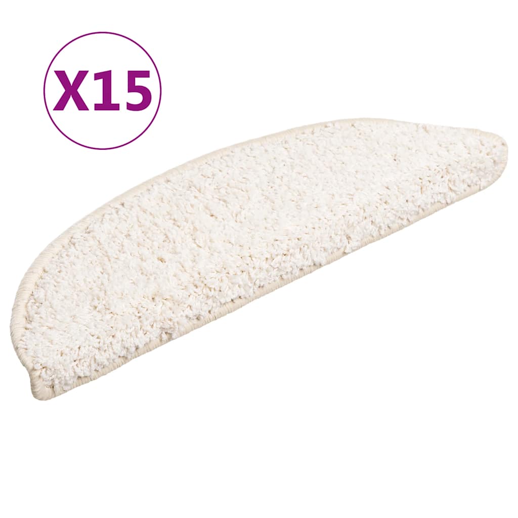 Trappematter 15 stk 56x17x3 cm hvite halvrund