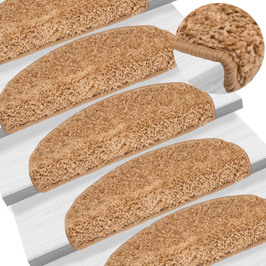 Trappematter 15 stk 65x21x4 cm beige halvrund store