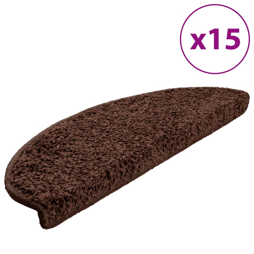 Trappematter 15 stk 65x21x4 cm brune halvrund store