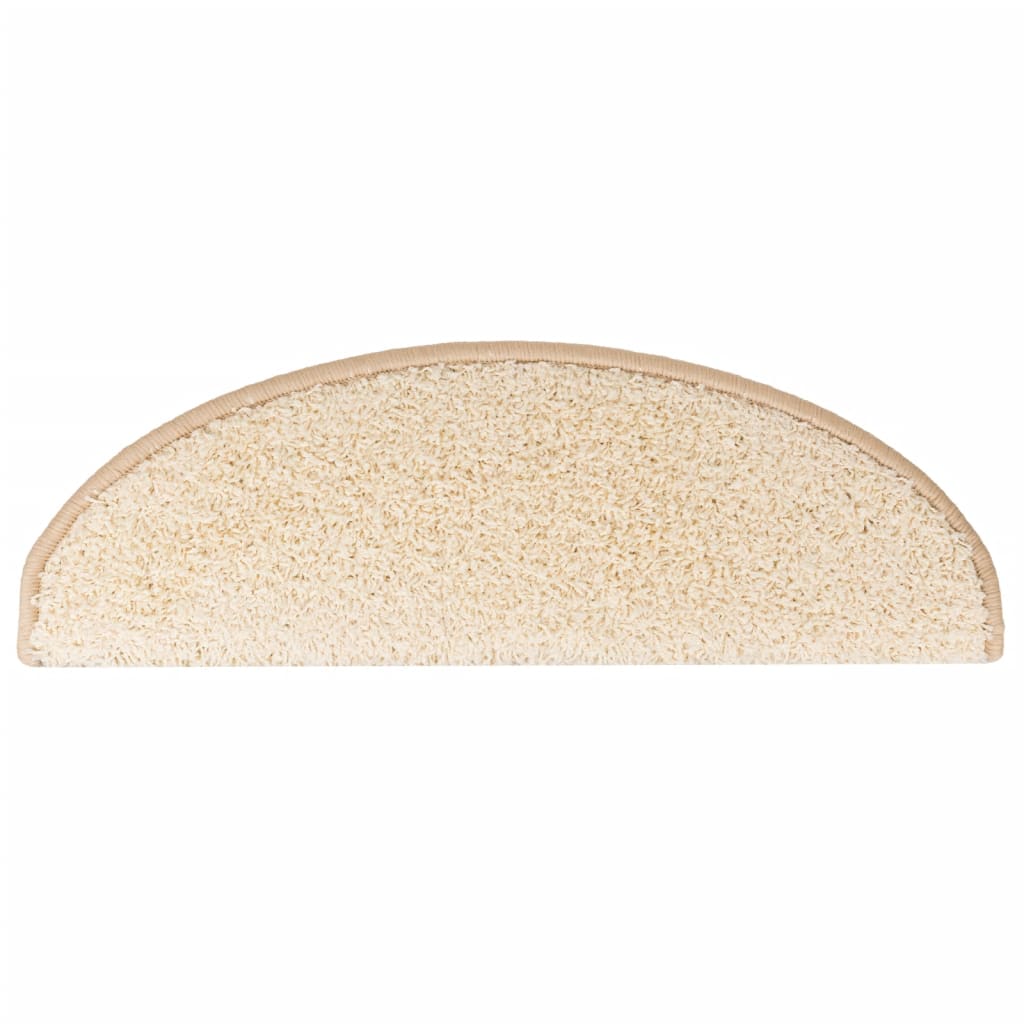 Trappematter 15 stk 65x21x4 cm kremfarget halvrund stor