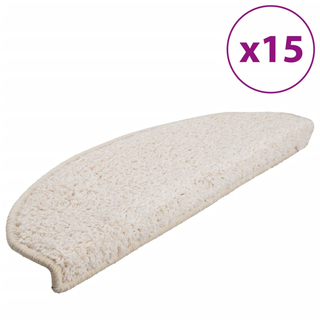 Trappematter 15 stk 65x21x4 cm hvite halvrund store