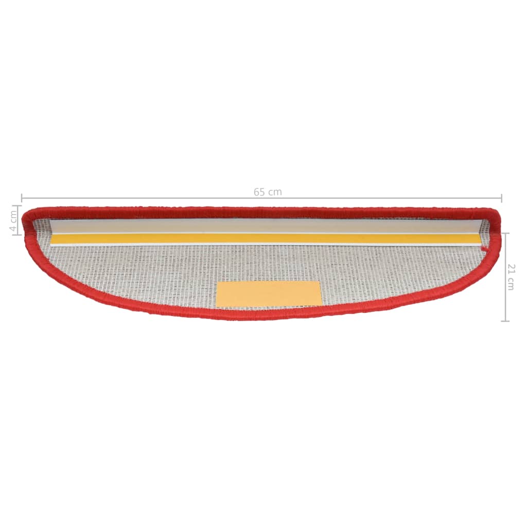 Trappematter 15 stk 65x21x4 cm røde halvrund store