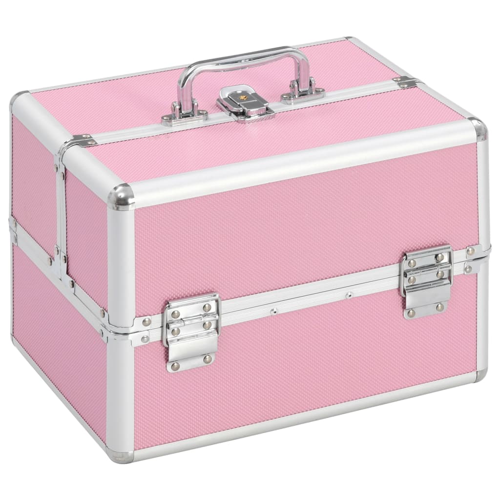 Sminkeveske 22x30x21 cm rosa aluminium