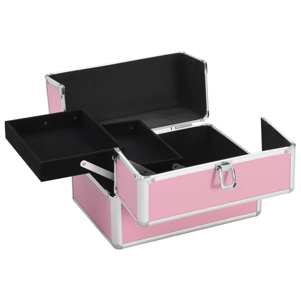 Sminkeveske 22x30x21 cm rosa aluminium