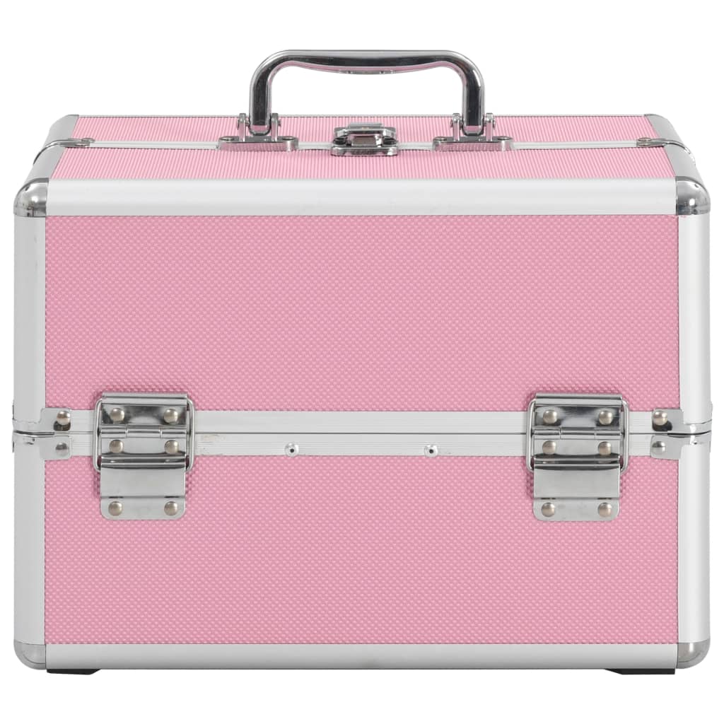 Sminkeveske 22x30x21 cm rosa aluminium