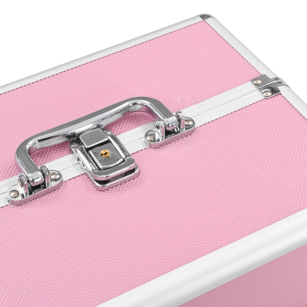 Sminkeveske 22x30x21 cm rosa aluminium