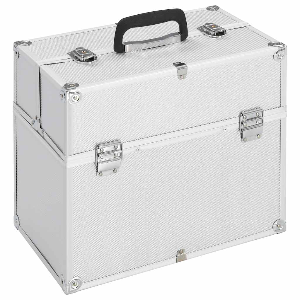 Sminkeveske 38x23x34 cm sølv aluminium