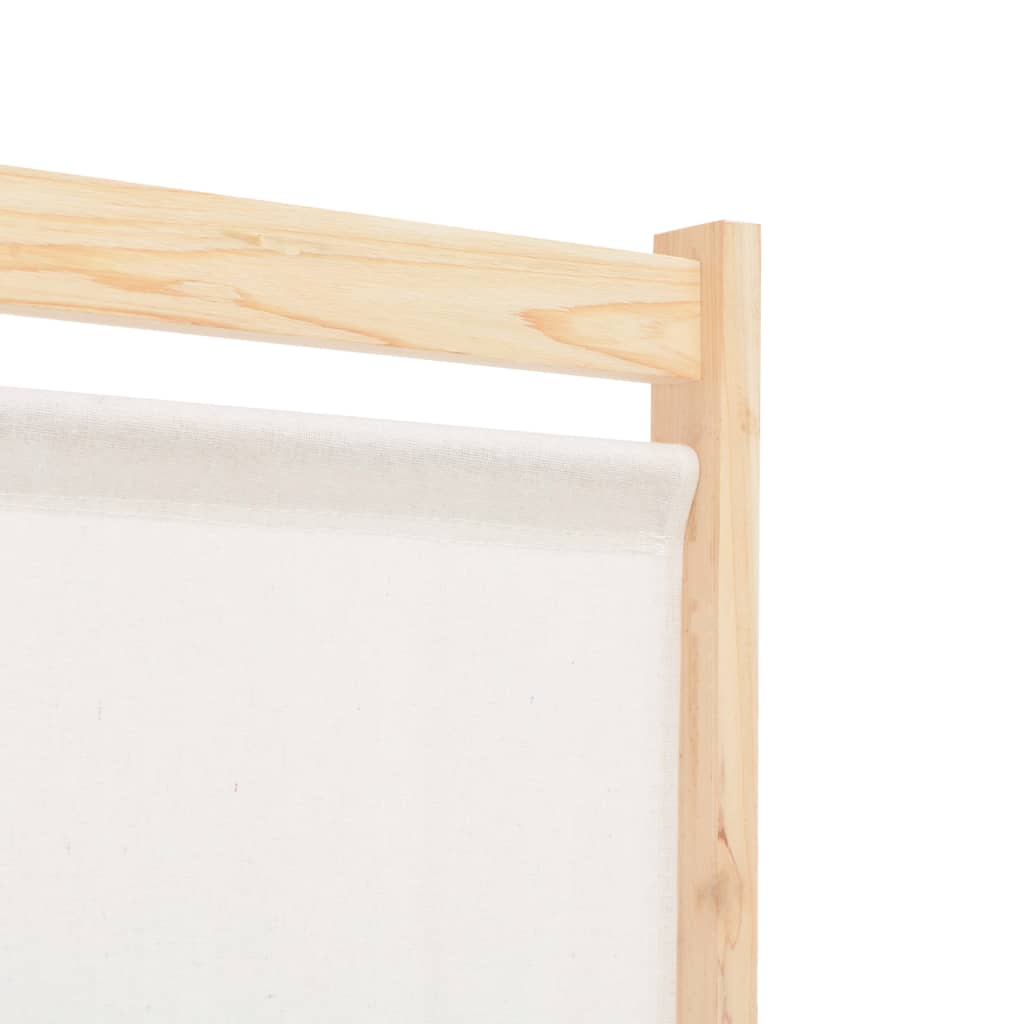 Romdeler 4 paneler kremhvit 160x170x4 cm stoff vidaXL