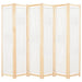 Romdeler 6 paneler krem 240x170x4 cm stoff vidaXL