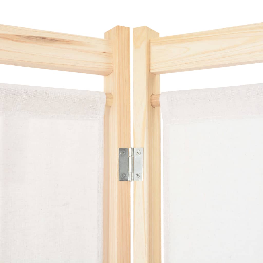 Romdeler 6 paneler krem 240x170x4 cm stoff vidaXL